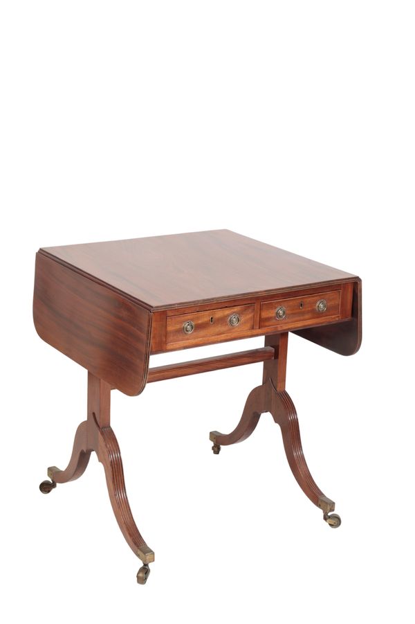 A MAHOGANY SOFA TABLE, IN REGENCY STYLE,