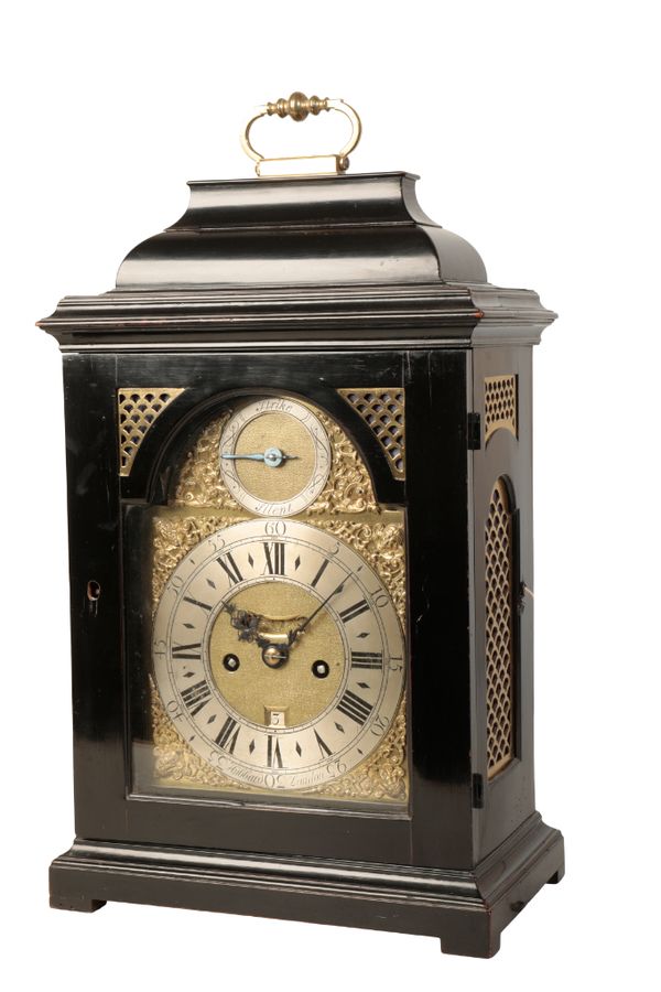 GEORGE III EBONISED BRACKET CLOCK