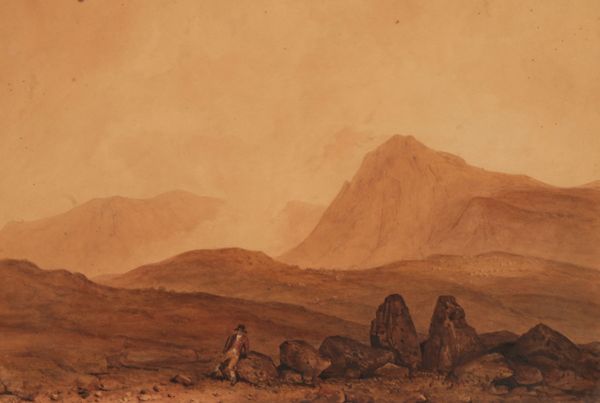 ENGLISH SCHOOL, 19TH CENTURY A mountainous landscape with figure to the foreground