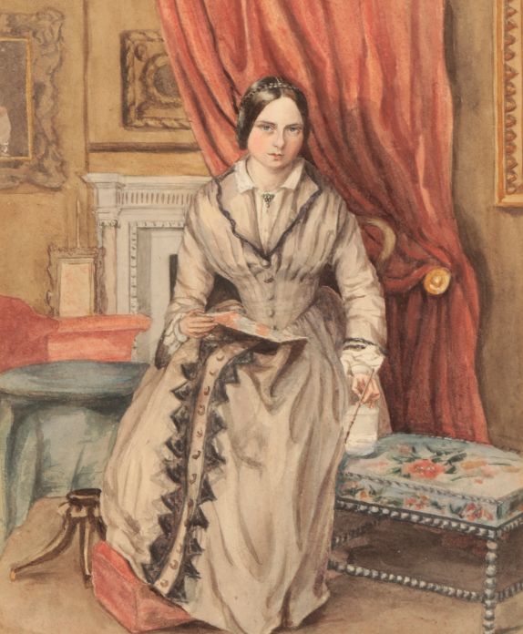 ENGLISH SCHOOL, 19TH CENTURY A portrait of a young lady in an interior