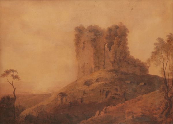 ENGLISH SCHOOL, 19TH CENTURY A ruined castle in a landscape