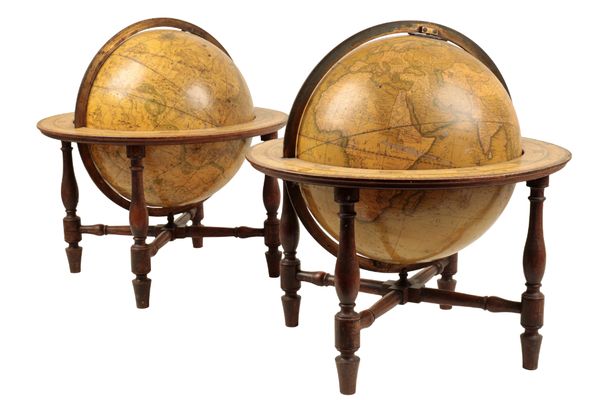 A PAIR OF LATE GEORGE III CARY'S GLOBES