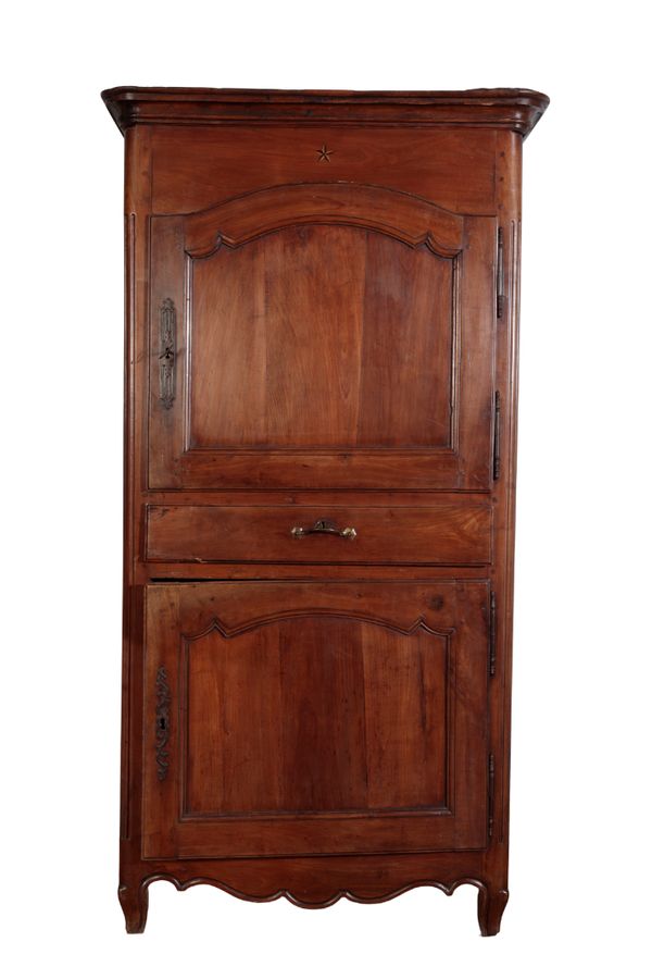 A LOUIS XV CHESTNUT AND OAK ARMOIRE
