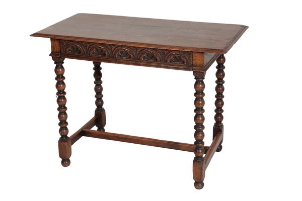 A VICTORIAN OAK SIDE TABLE, IN 17TH CENTURY STYLE,