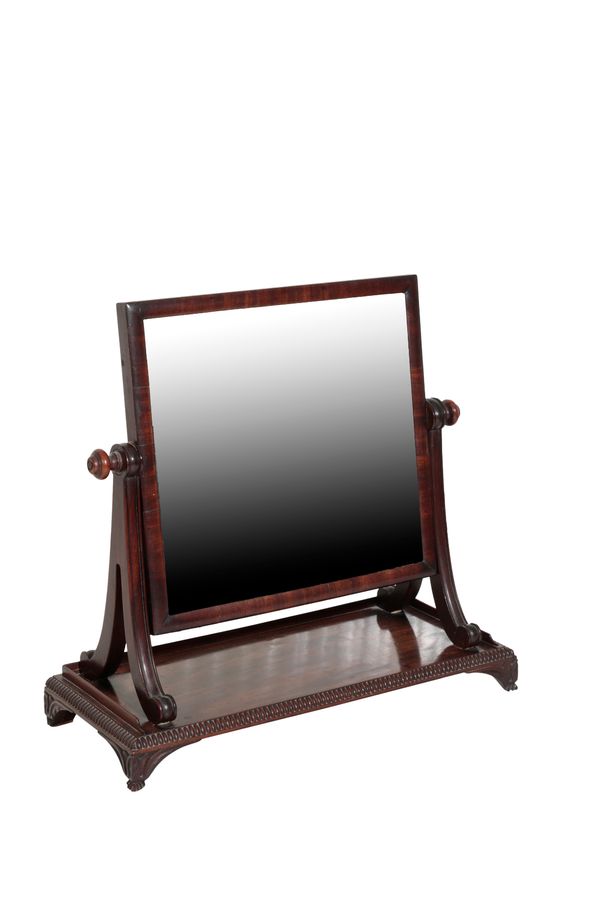 A GEORGE IV MAHOGANY DRESSING TABLE MIRROR, IN THE MANNER OF GILLOWS,