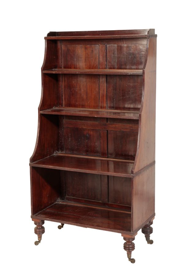 A REGENCY MAHOGANY 'WATERFALL' BOOKCASE,