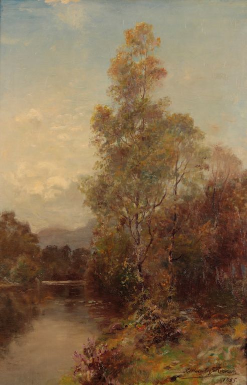 ROBERT MACAULAY STEVENSON (1854-1952) Riverbank scene