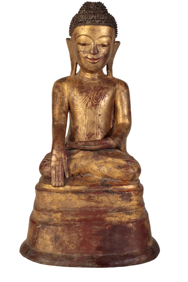GILT-LACQUER SEATED BUDDHA, THAILAND, 19TH / 20TH CENTURY