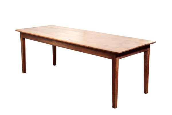 AN ELM REFECTORY TABLE,