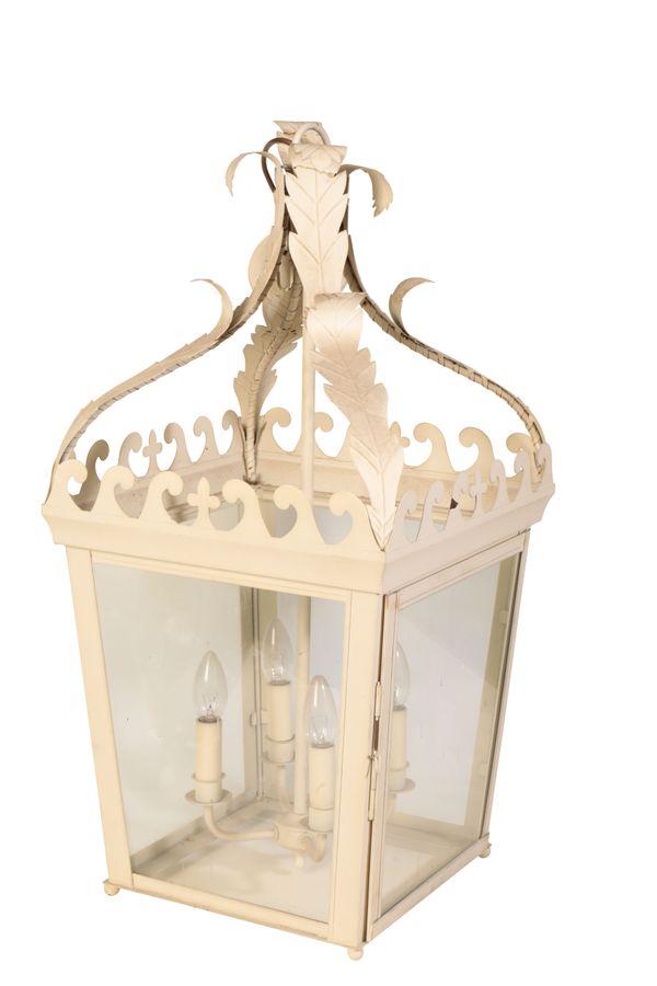 A REGENCY STYLE TÔLEWARE HALL LANTERN