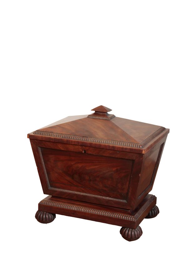 A REGENCY MAHOGANY CELLARET, IN THE MANNER OF GILLOWS,