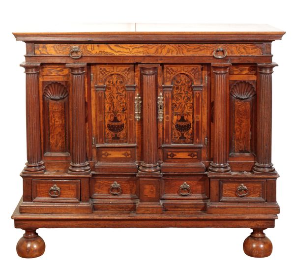 A FINE DUTCH OAK AND ELM SCHRANK,