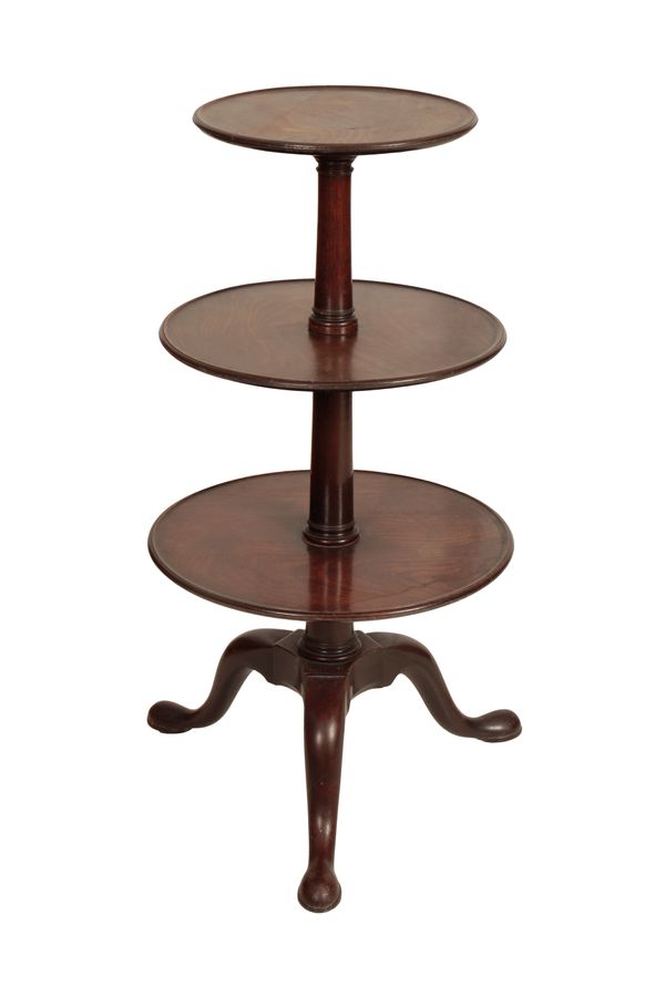 A GEORGE II MAHOGANY DUMB WAITER,