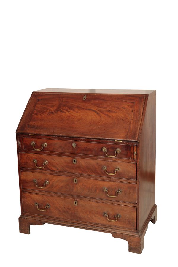 A GEORGE III MAHOGANY BUREAU,