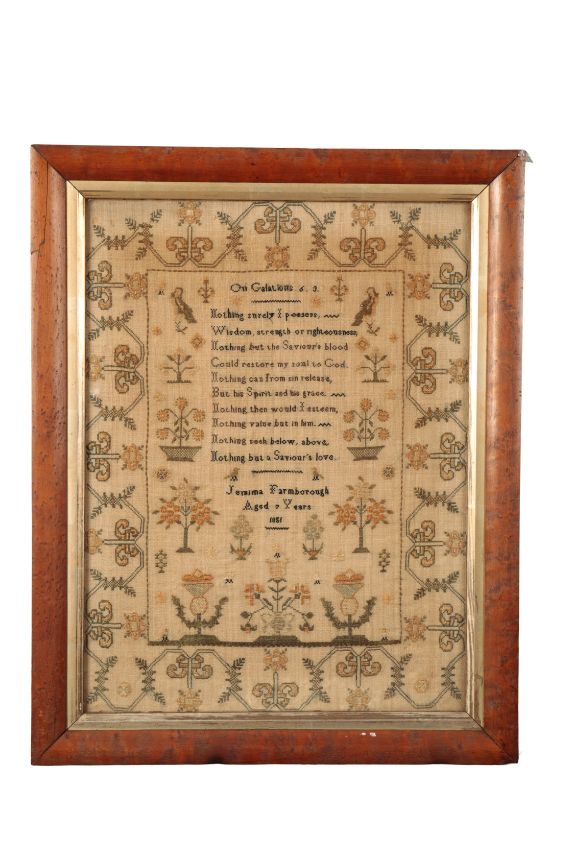 A VICTORIAN NEEDLEWORK SAMPLER,