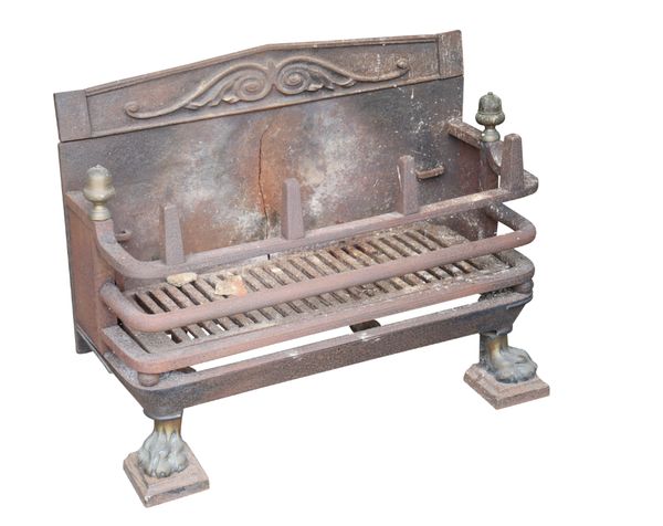 A REGENCY CAST AND WROUGHT IRON FIREGRATE IN THE MANNER OF GEORGE BULLOCK,