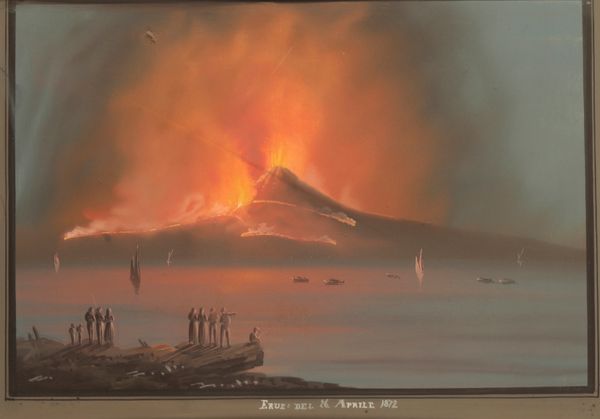 NEOPOLITAN SCHOOL, 19TH CENTURY Vesuvius erupting at night