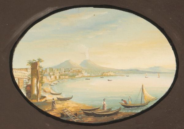 NEOPOLITAN SCHOOL, 19TH CENTURY A pair of vignette views of Naples and Vesuvius