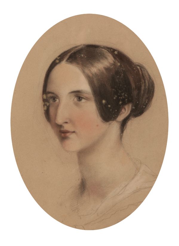 MANNER OF WILLIAM CRAWFORD (1825-1869)  A head and shoulders portrait of a young lady