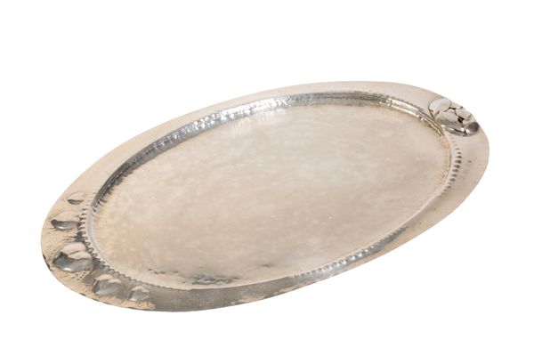 AN ARTS AND CRAFTS SILVER TRAY,