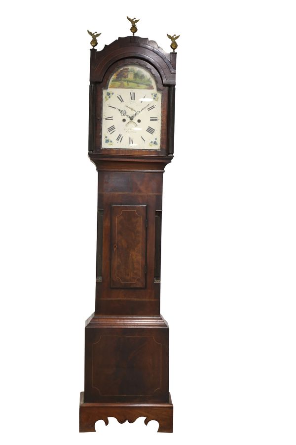 LATE GEORGE III MAHOGANY LONGCASE CLOCK