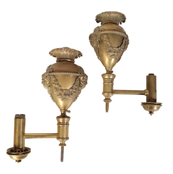 PAIR OF REGENCY BRASS “COLZA” WALL LIGHTS