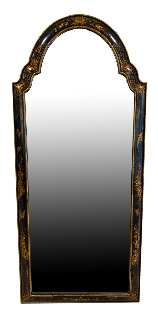 A PAINTED WOOD FRAMED PIER MIRROR IN GEORGE I STYLE,