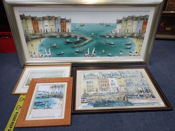 SANDY GORE: 'TRINITY JETTY, WEYMOUTH', WATERCOLOUR