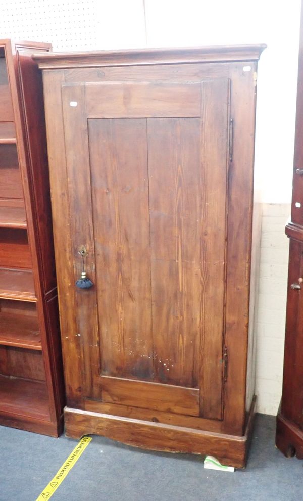 A 19TH CENTURY CONTINENTAL PINE CUPBOARD,