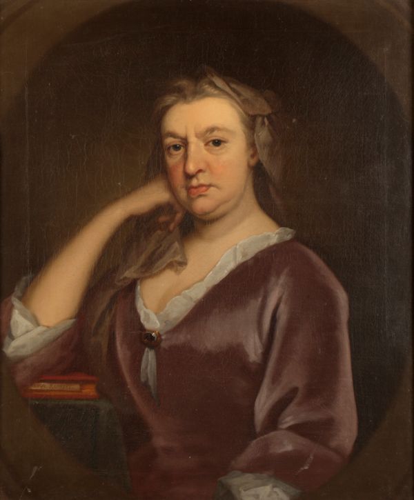 SIR GODFREY KNELLER (1646-1723) A portrait of a woman in a purple dress