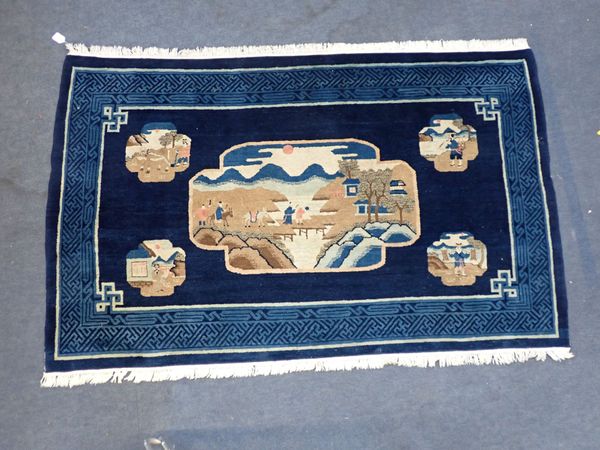 A BLUE GROUND CHINESE RUG