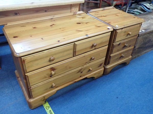 A PINE CHEST OF DRAWERS
