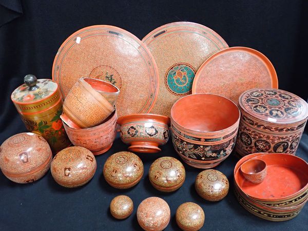 A COLLECTION OF ASIAN LACQUER WARE