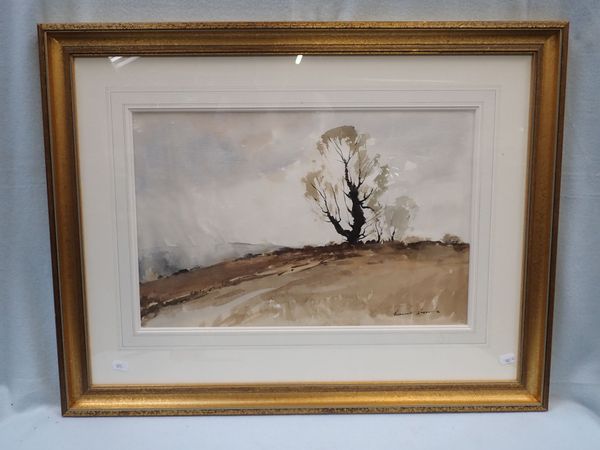 EDWARD WESSON, 1910-1983: LANDSCAPE WITH TREES, WATERCOLOUR
