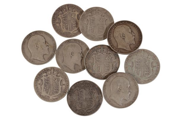 COLLECTION OF EDWARD VII HALF CROWNS