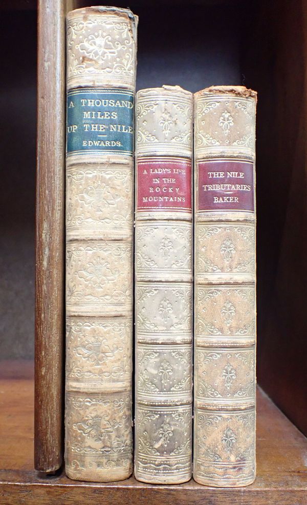 AMELIA B EDWARDS: 'A THOUSAND MILES UP THE NILE', ROUTLEDGE & SONS, 1889, GILT CALF