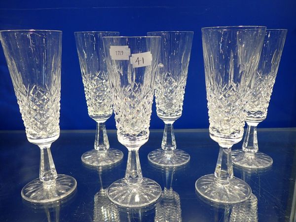 A SET OF SIX WATERFORD CHAMPAGNE FLUTES