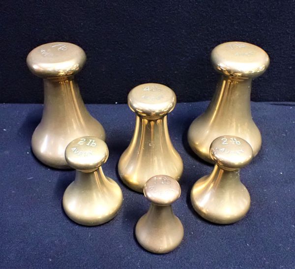 A COLLECTION OF AVERY BRASS 'BELL' WEIGHTS
