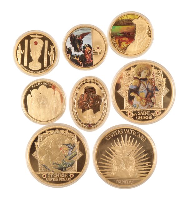 COLLECTION OF EIGHT LARGE COMMEMORATIVE STRIKES