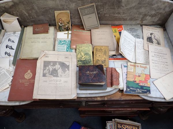 A COLLECTION OF EPHEMERA INCLUDING A PAMPHLET 'THE CAREER OF COLONEL BAKER'