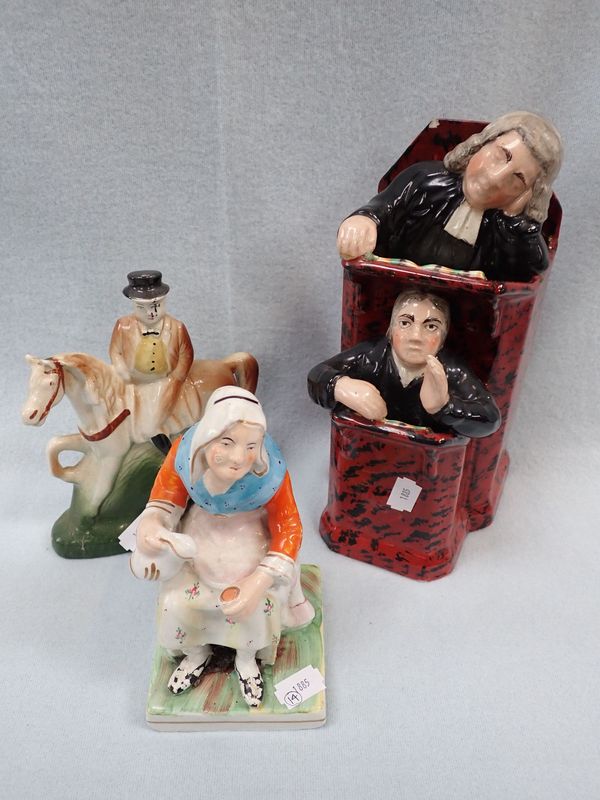 THREE STAFFORDSHIRE STYLE FIGURES