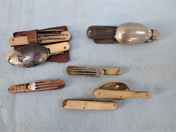 A COLLECTION OF CAMPAIGN FOLDING  CUTLERY