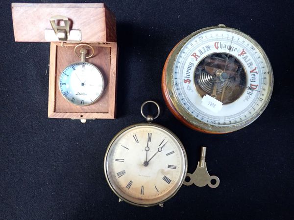 AN EDWARDIAN BRASS-CASED TIMEPIECE OF DRUM FORM BY SIBLEY, PORTSMOUTH
