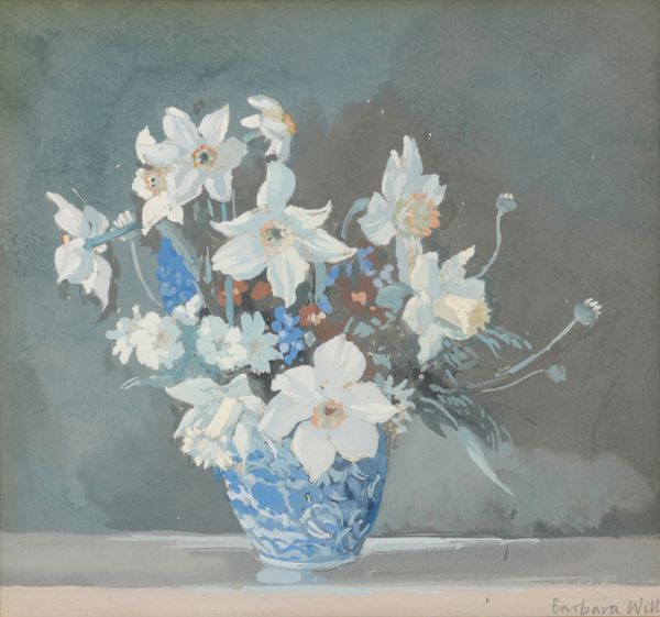 *BARBARA WILLS (1924-2013) Still life study of flowers in a vase