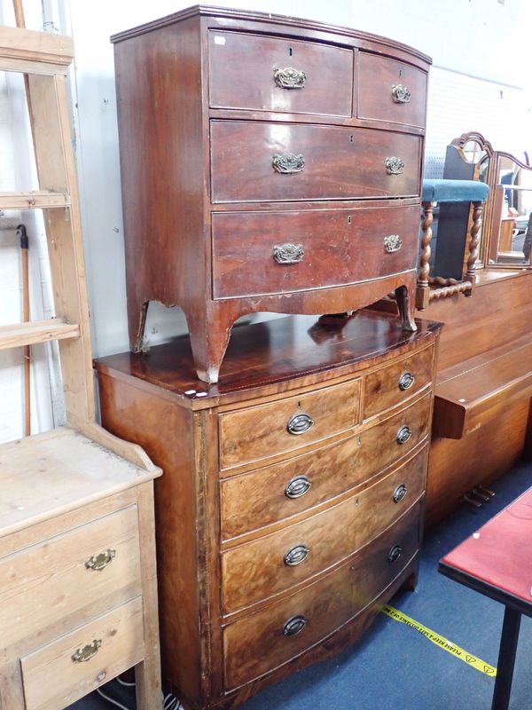 A GEORGE III MAHOGANY BOW-FRONT CHEST OF DRAWERS