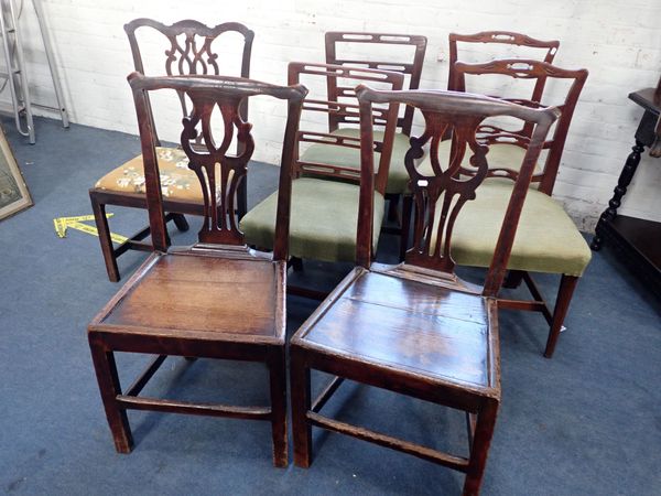 A PAIR OF GEORGE III ELM 'COUNTRY CHIPPENDALE' CHAIRS, WITH PANEL SEATS