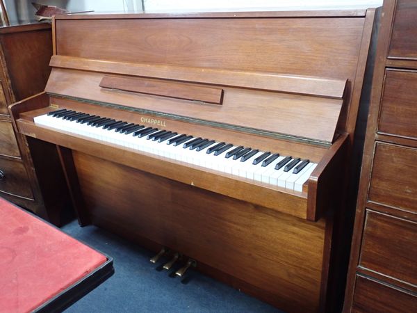 A MODERN TEAK CASED OVER-STRUNG PIANO, BY CHAPPELL