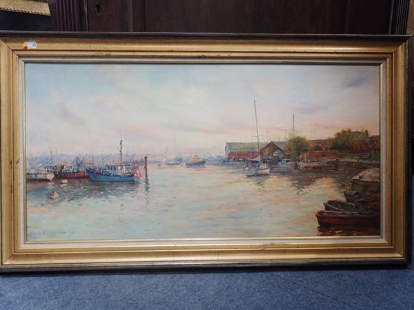 B A PECKHAM: HARBOUR SCENE, POSSIBY LYMINGTON