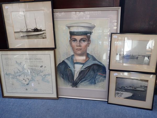 A 1960S PASTEL PORTRAIT OF A YOUNG SAILOR