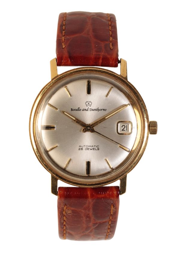 BOODLE AND DUNTHORNE 18CT GOLD GENTLEMAN'S WRIST WATCH